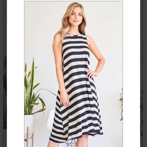 Heather Gray Black Stripe Dress